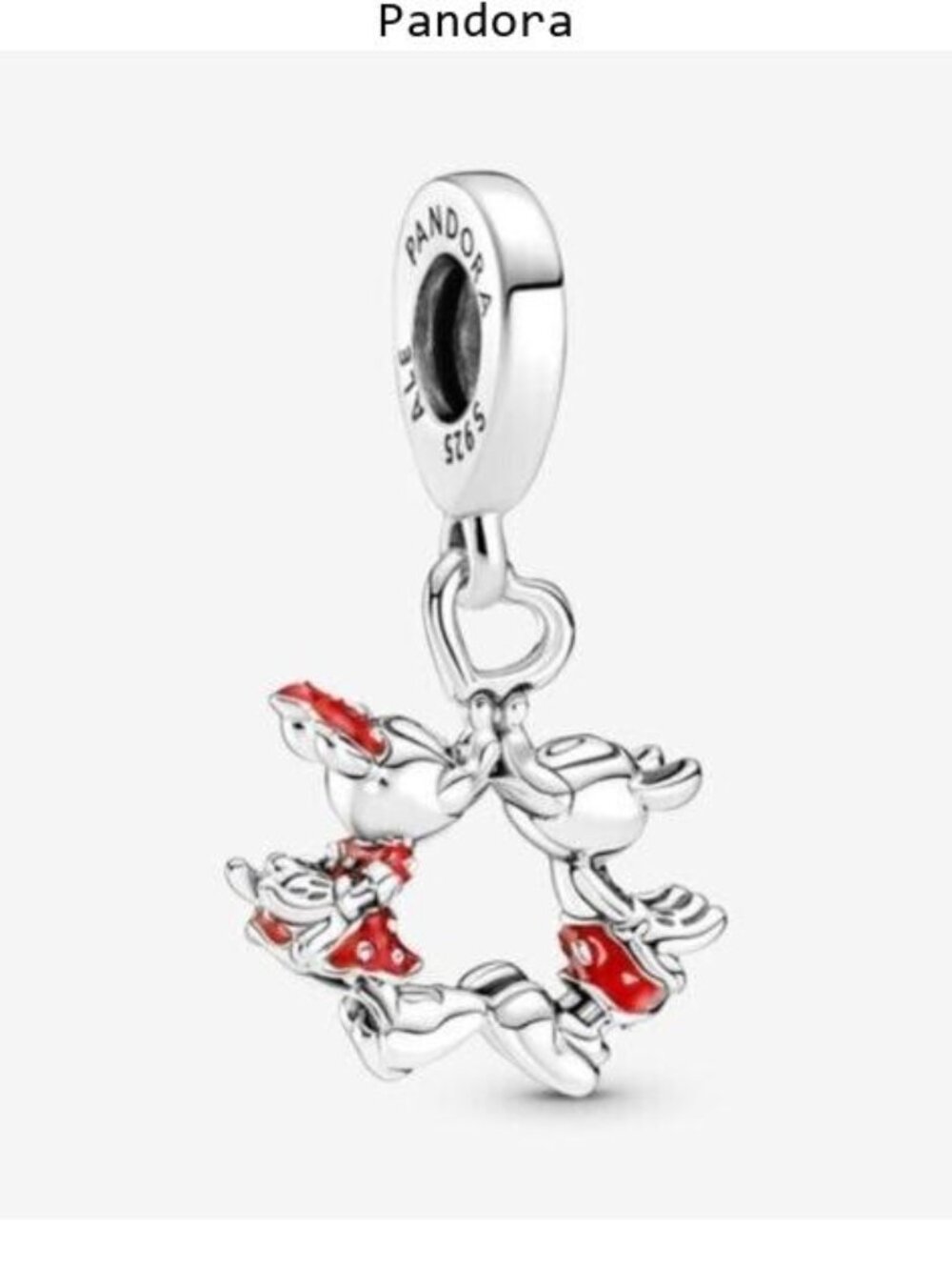 Pandora Mickey Mouse & Minnie Mouse Kissing Dangle Charm